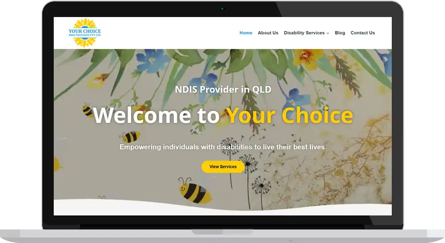 Laptop with the website Your Choice QLD